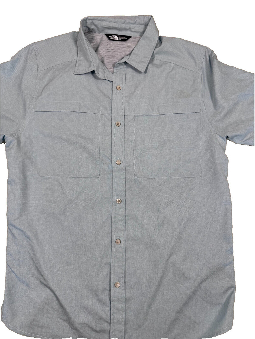 North Face Men's Short Sleeve Shirt Large Light Blue